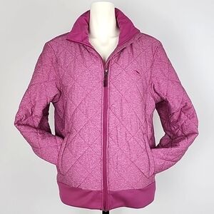 High Sierra Women's Insulated Heathered  Pink Zip Up Quilted Bomber Jacket XL